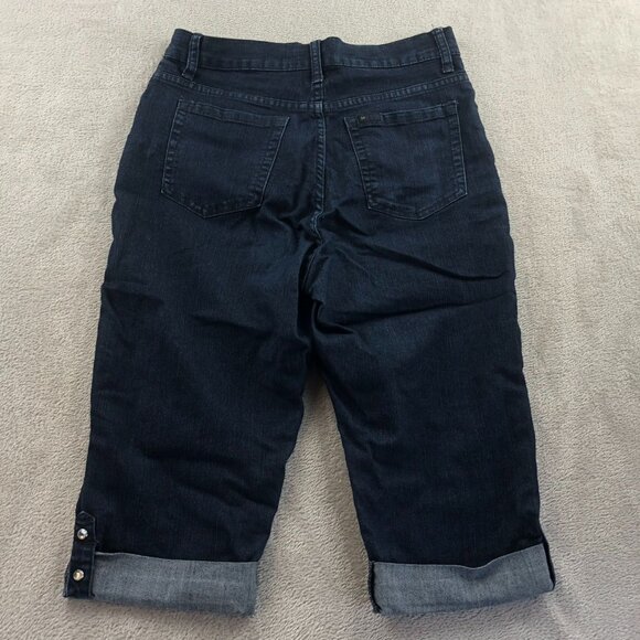 Lee Womens Capri Jeans Size 8 Medium Classic Fit High Rise Blue Denim Cuffed - Picture 12 of 12